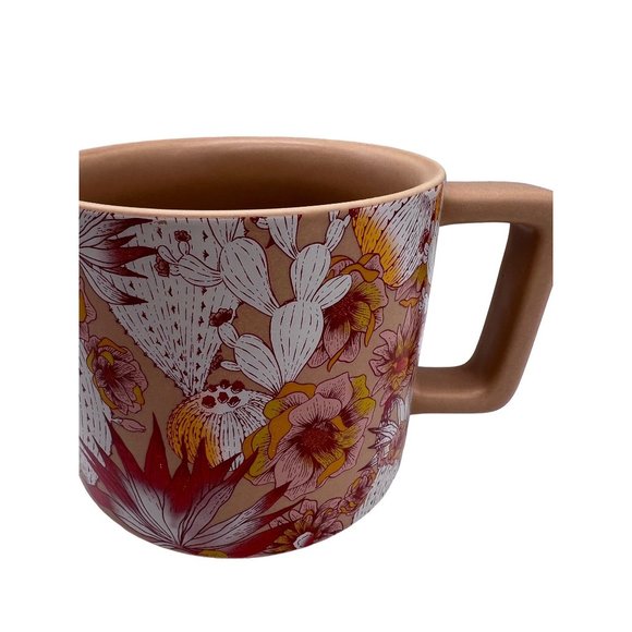 Starbucks 14oz Coffee mug cup pink Desert Design Cactus Florals Stackable Cacti - Picture 5 of 8